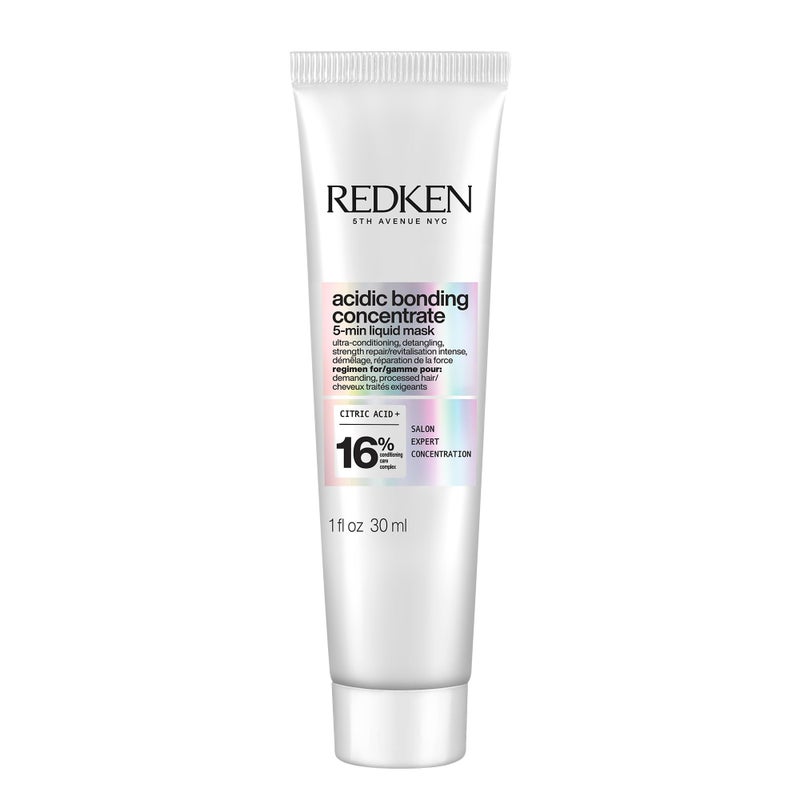 Redken Acidic Bonding Concentrate Hair Mask - Hydrating 5 Minute Liquid Mask, Bond Building & Strengthening, For Dry, Damaged Hair, 1 Fl Oz - Image 1