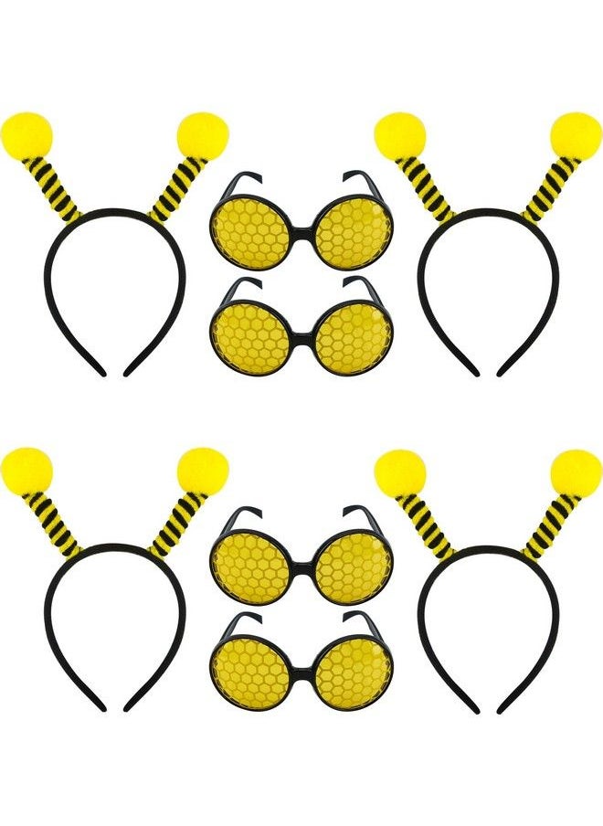Trounistro - 8 Pack Bee Headband And Glasses Set Bee Antenna Headband Bee Headband Boppers With Bee Sun Glasses Honey Bee Costumes For Fancy Dress Party Halloween Decoration - Image 1