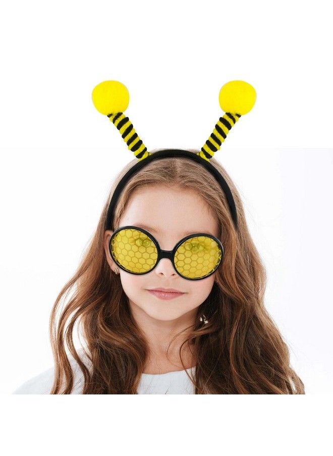 Trounistro - 8 Pack Bee Headband And Glasses Set Bee Antenna Headband Bee Headband Boppers With Bee Sun Glasses Honey Bee Costumes For Fancy Dress Party Halloween Decoration - Image 1