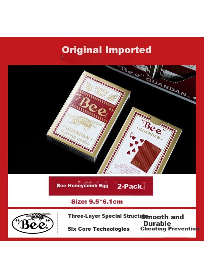 Bee Playing Cards Red 2-pack For Card Games And Guandan Entertainment - Image 1