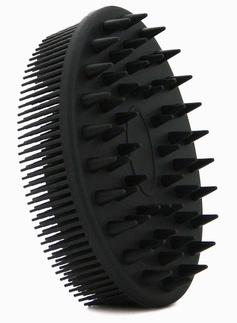 SYOSI Upgrade Silicone Body Scrubber and Hair Shampoo Brush, All in One, Premium Silicone Loofah, Exfoliating Body Brush, Shower Scrubber for Body, Scalp Massager for Women, Men, Pet 1PC Black  - Image 1