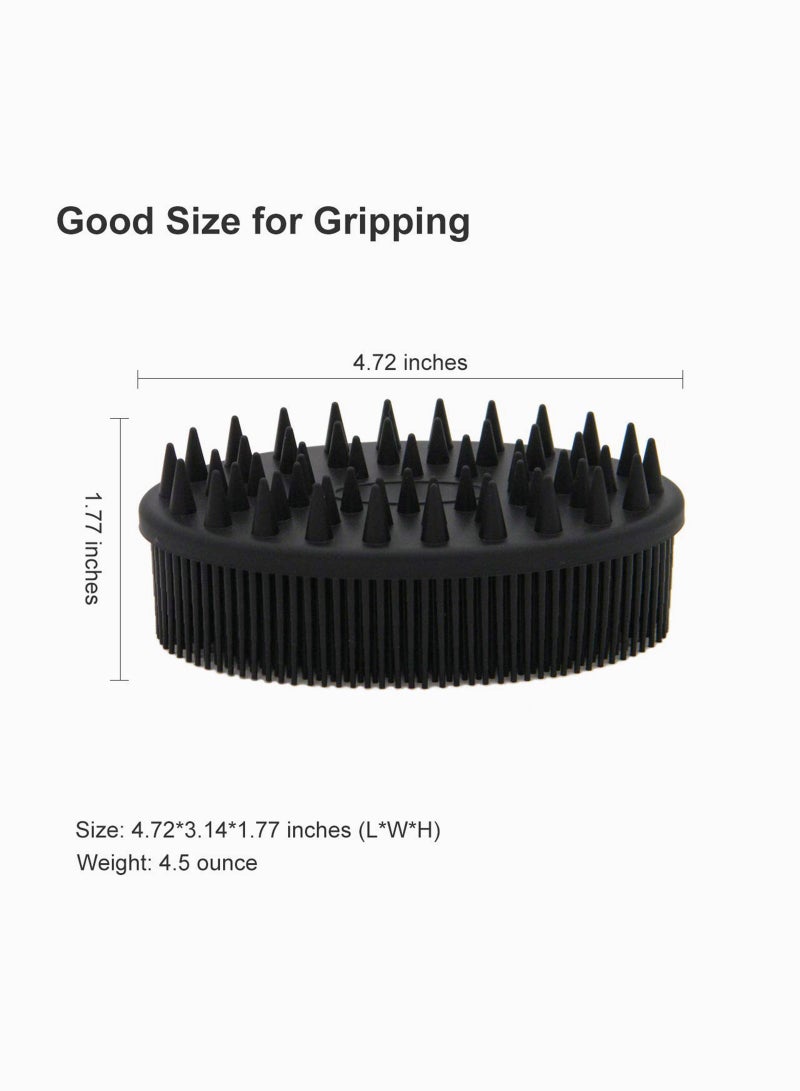 SYOSI Upgrade Silicone Body Scrubber and Hair Shampoo Brush, All in One, Premium Silicone Loofah, Exfoliating Body Brush, Shower Scrubber for Body, Scalp Massager for Women, Men, Pet 1PC Black  - Image 5