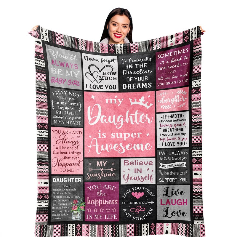 Ruvinzo Daughter Gifts from Mom Dad, Birthday Gift for Daughter, Daughters Birthday Gifts Idea, Daughters Blanket 60â€ x 50â€ - Image 1