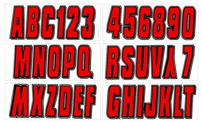 Hardline Products Series 320 Factory Matched 3Inch Boat PWC Registration Number Kit RedBlack REBLK320