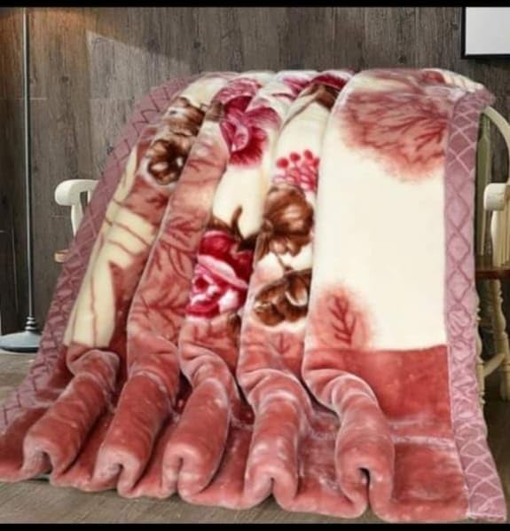 Bezzilish Home Korean Wedding Bedding Set | Cloudy 4 Piece Blanket Set - 1 Blanket with 1 Bedsheet and 2 Pillow Covers Special for Newly Married Couple with Fancy Bag Packaging (Multicolor 027)