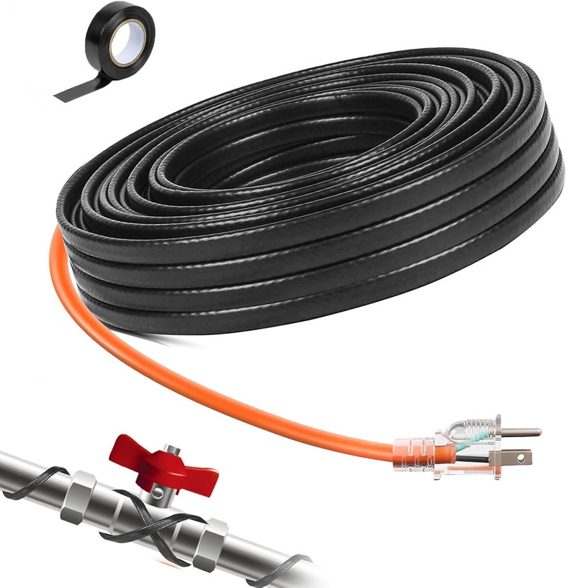 LantingMing Heat Tape for Water Pipes Roof & Gutter Snow De-Icing Heat Cable 30 feet 5 Watts Per Foot, Water Line Heat Tape Keeps Water Flowing at -40°F 5W/FT, 120V (30FT) - Image 1