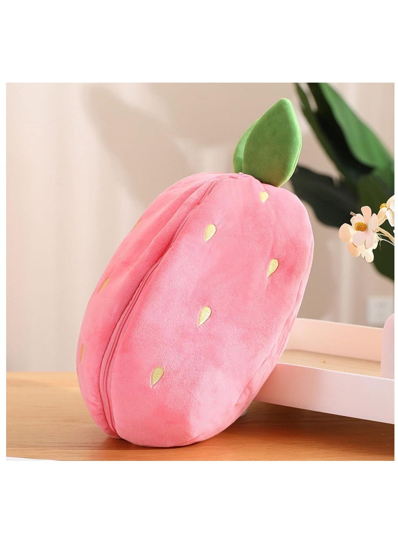 Rabbit Cuddly Toy Hide 20-25 cm, Rabbit Cuddly Toy Plush Toy, Bunny in Strawberry Bag Soft Toy, Creative Plush Toy Gift, for Boys Girls Babies Children Adults Birthday - Image 5