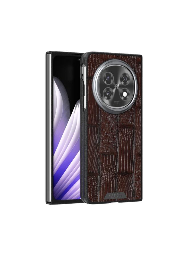 اس-توب جراب لهاتف OPPO Find N5 من ABEEL، جراب هاتف من الجلد الأصلي MagSafe بنقشة وحشية 6D - Image 1