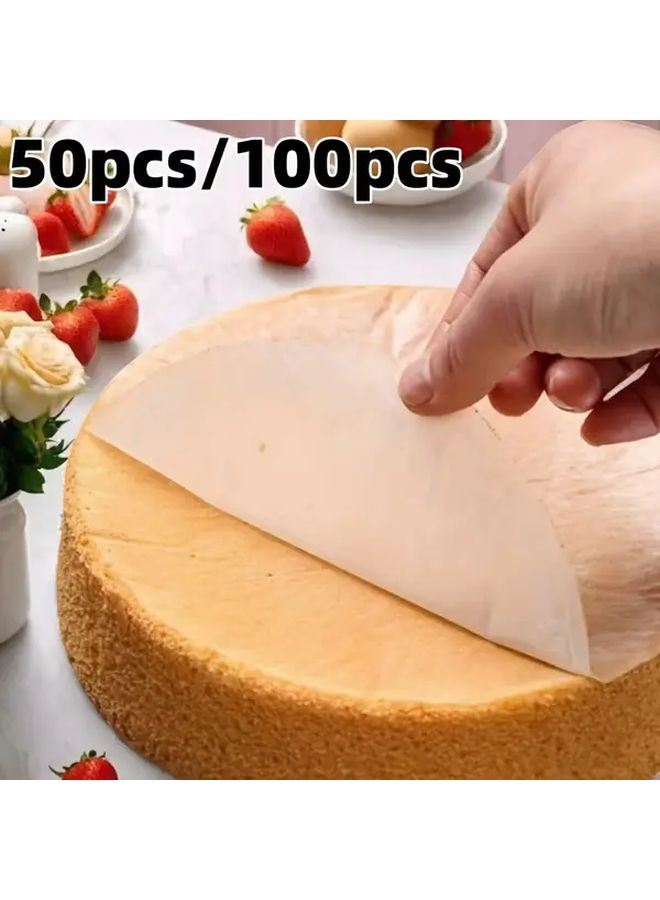 Non Stick Baking Parchment Paper 8 Inch 50 Sheets Round Air Fryer Liners - Image 1