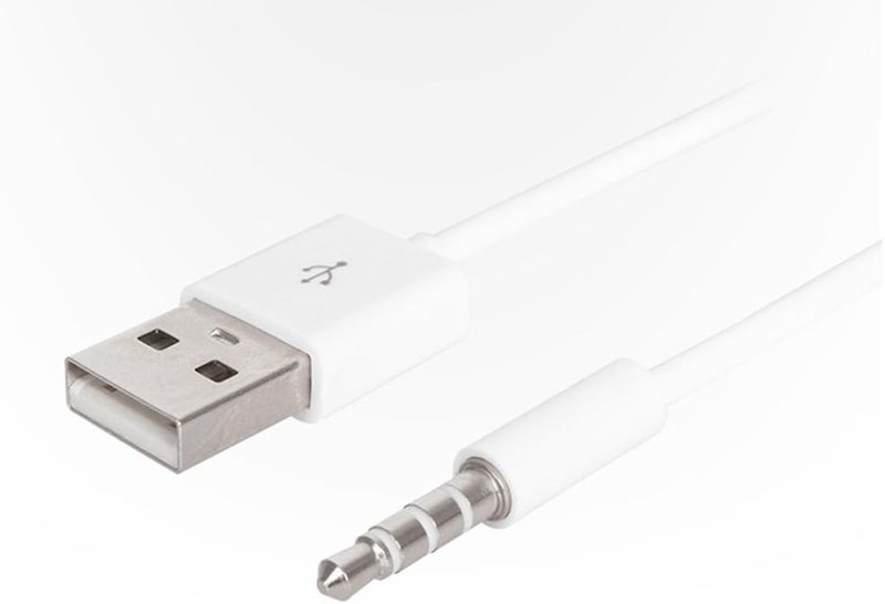 iAbler iPod Shuffle Cable, 2 Pack 3.5mm Jack/Plug to USB USB Power Charger Sync Data Transfer Cable for iPod Shuffle 3rd 4th 5th MP3/MP4 - Image 3