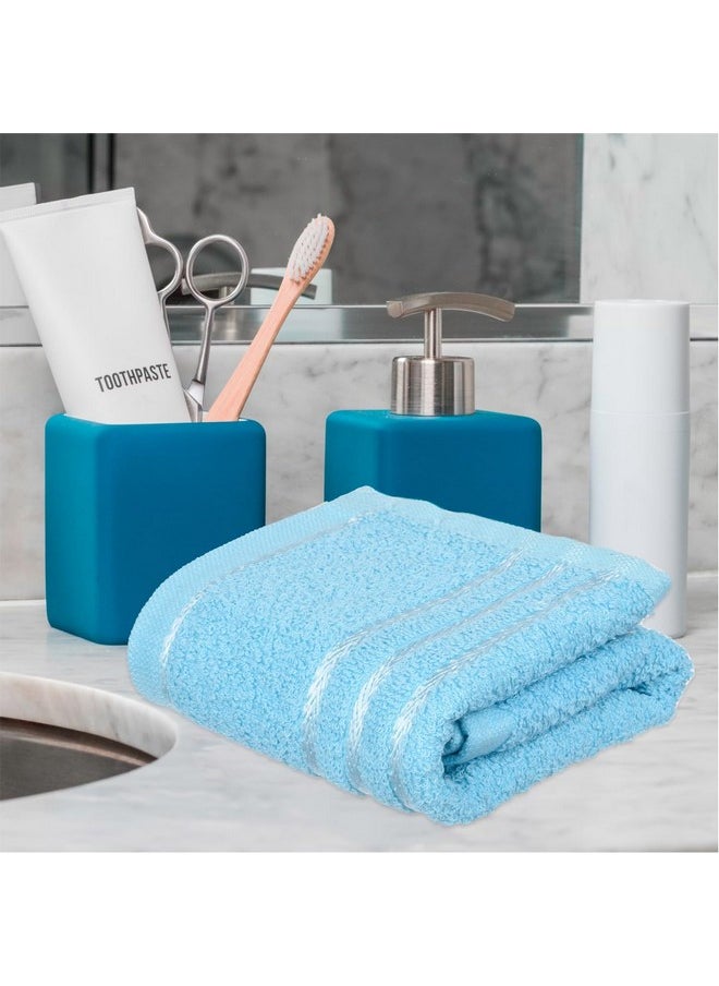 Kuber Industries - Kuber Industries Face Towel | Cotton Towels for Facewash | Towels for Daily use | Workout Hand Towel | Lining Design | 14x21 Inch | Pack of 3 | Multi - Image 1