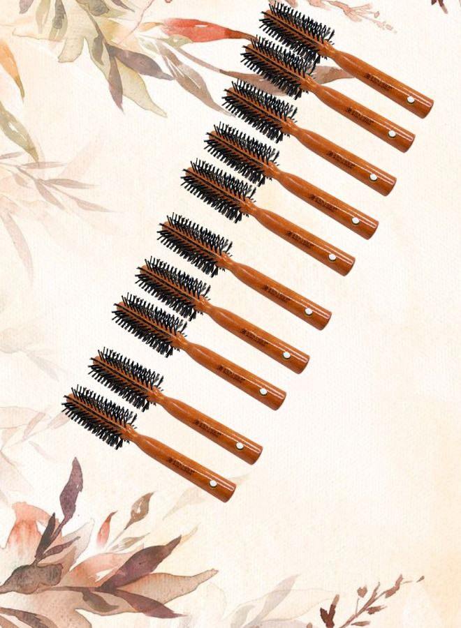 10 Pieces Round Hair Brush Black C203-064