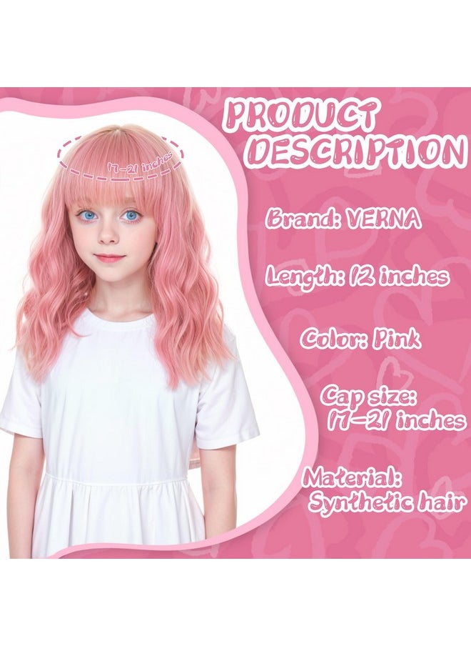 VERNA Pink Wig Kids Wigs Girls Pink Child Wig Kids Pink Wig for Kids Girls Pink Kids Wig with Bangs Short Pink Girls Wig for Cosplay Halloween Party Costume(12 Inches, Pink) - pzsku/ZADD429412295183D8199Z/45/_/1741330011/371332d4-941d-4926-b3b5-cc5968c9103c