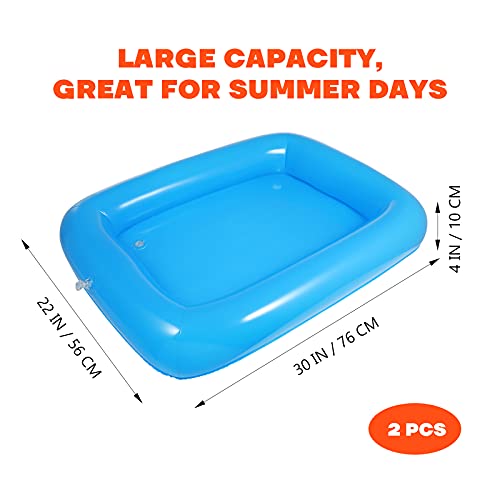 Hemoton 2 PCS Inflatable Serving Bar, Tray Food Drink Containers, Buffet Cooler with Drain Plug, Picnic Ice Food Serving Trays, for Indoor Outdoor BBQ Camping Picnic Pool Party Supplies - Image 4