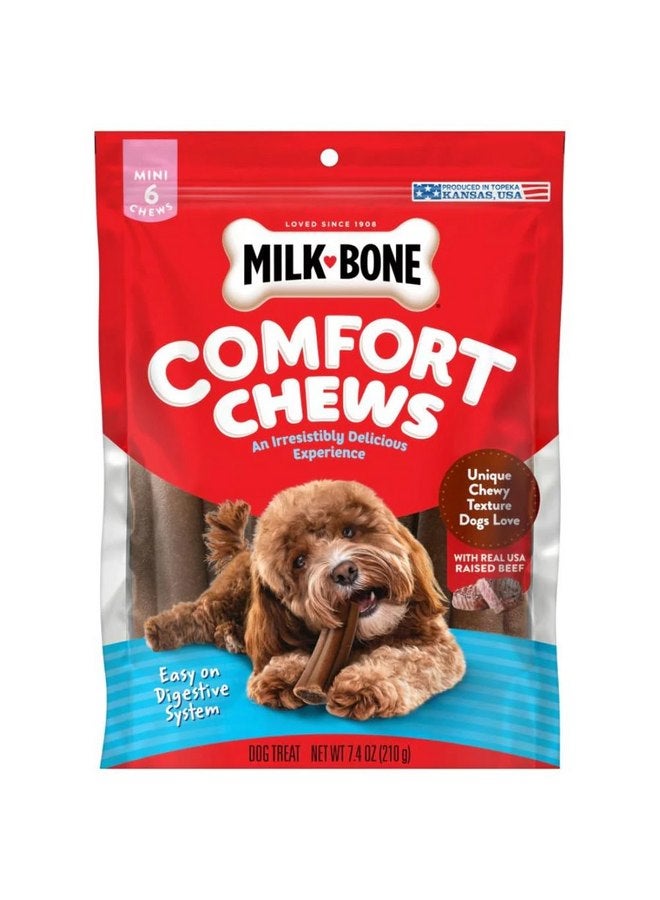 Milk-Bone Comfort Chews, Dog Chews with Unique Chewy Texture and Real Beef, 7.4 Oz Bag of 3 Chews