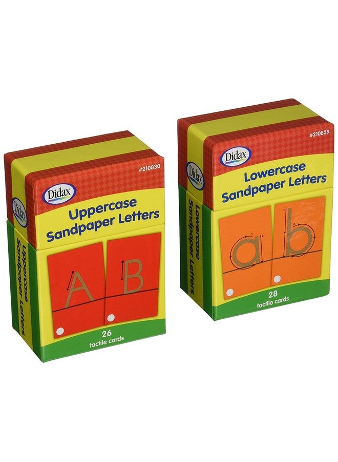 Didax Sandpaper Letters Boxed Set - 54 Tactile Alphabet Cards for Grades Pre-K to 1st - Uppercase & Lowercase Letter Resources for Learning - Image 1
