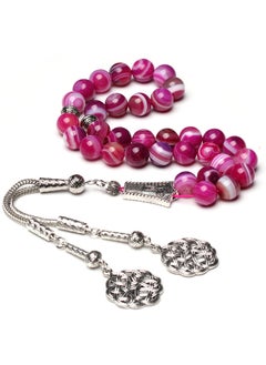 OLUDENIZ Luxury Tasbih - Natural Rose Agate Stone Muslim Prayer Beads, Turkish Misbaha, 33 Beads, Fashionable Tasbeeh  - Image 3