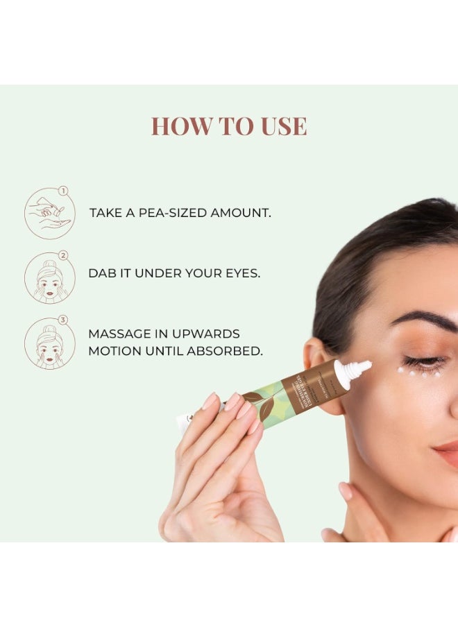 Just Herbs Nourishing Under Eye Gel Creme for Dark Circles, Eye Puffiness, Fine Lines & Wrinkles with Green Tea & Carrot Seed -For Men & Women 20 gm  - Image 3