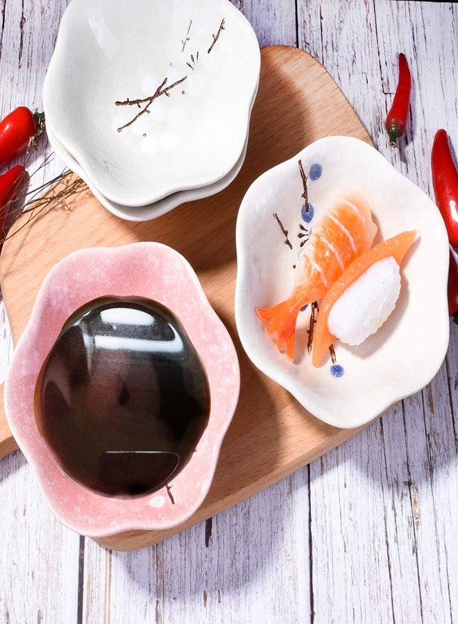 Whitenesser طقم أطباق صلصة الصويا الخزفية من وايتنسير، مكون من 4 قطع، أوعية وأكواب غمس من البورسلين الياباني لتتبيل السوشي - Image 4
