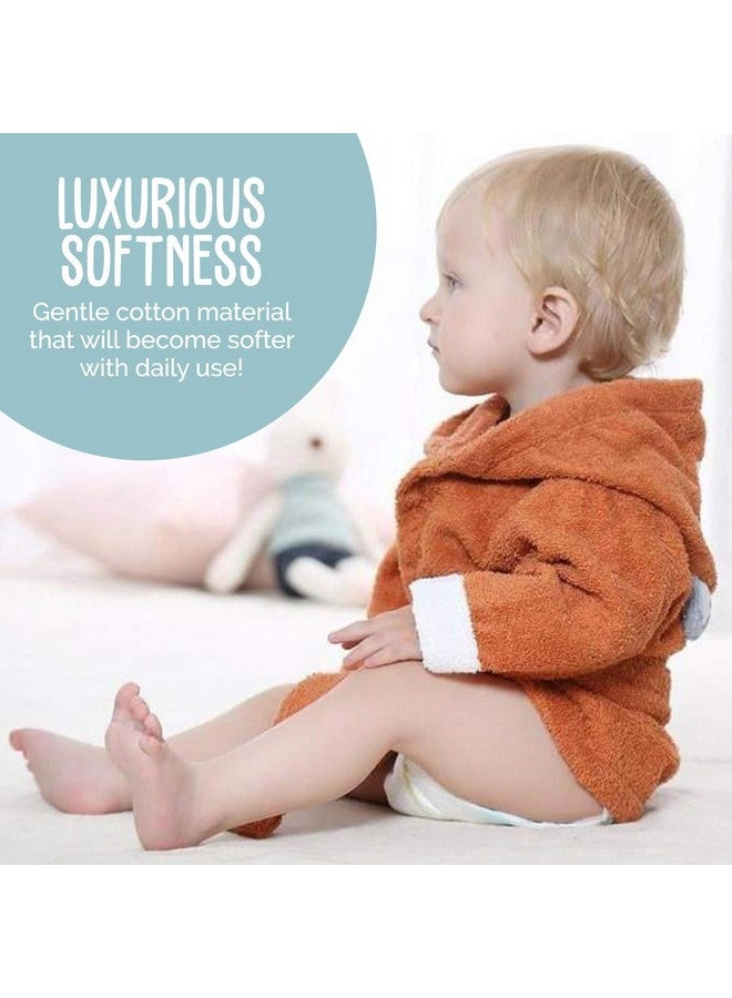 BlueMello Baby Fox Bathrobe | Ultra-Soft Hooded Robe for Toddlers 0-6 Months | Essential Bath Towel for Infants | Ideal for Baby Boy Accessories and Newborn Registry | Perfect Baby Girl Shower Gift - Image 3