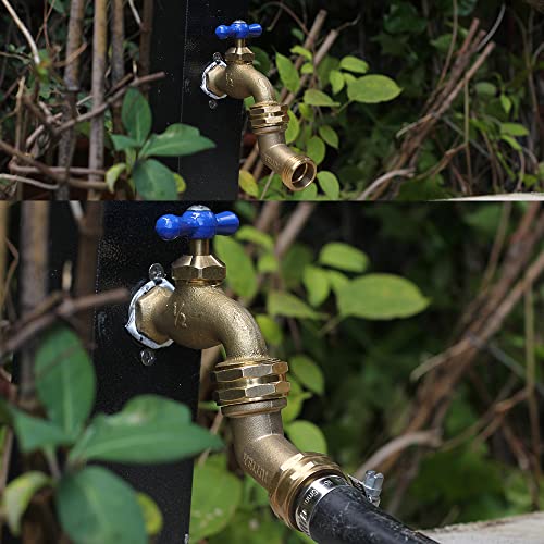 YELUN Garden Hose Elbow Connector 45 Degree Solid Brass Pipe Fittings -Eliminates Stress and Strain On RV Water Intake Hose Adapter 3/4" FHT x 3/4" MHT (45 Degree Hose Elbow) - Image 4