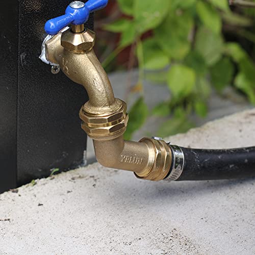 YELUN Garden Hose Elbow Connector 45 Degree Solid Brass Pipe Fittings -Eliminates Stress and Strain On RV Water Intake Hose Adapter 3/4" FHT x 3/4" MHT (45 Degree Hose Elbow) - Image 5