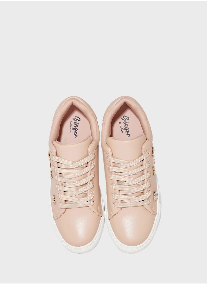 Ginger Butterfly Trim Casual Sneakers
