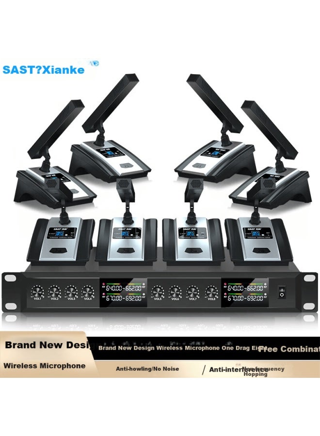 Sast Ok-121 Conference Microphone, Wireless Microphone With One-to Connection, U-segment Ktv Stage Performance, Speech Hosting, Neck-mounted Video Conference Microphone, Square Tube Version Plastic