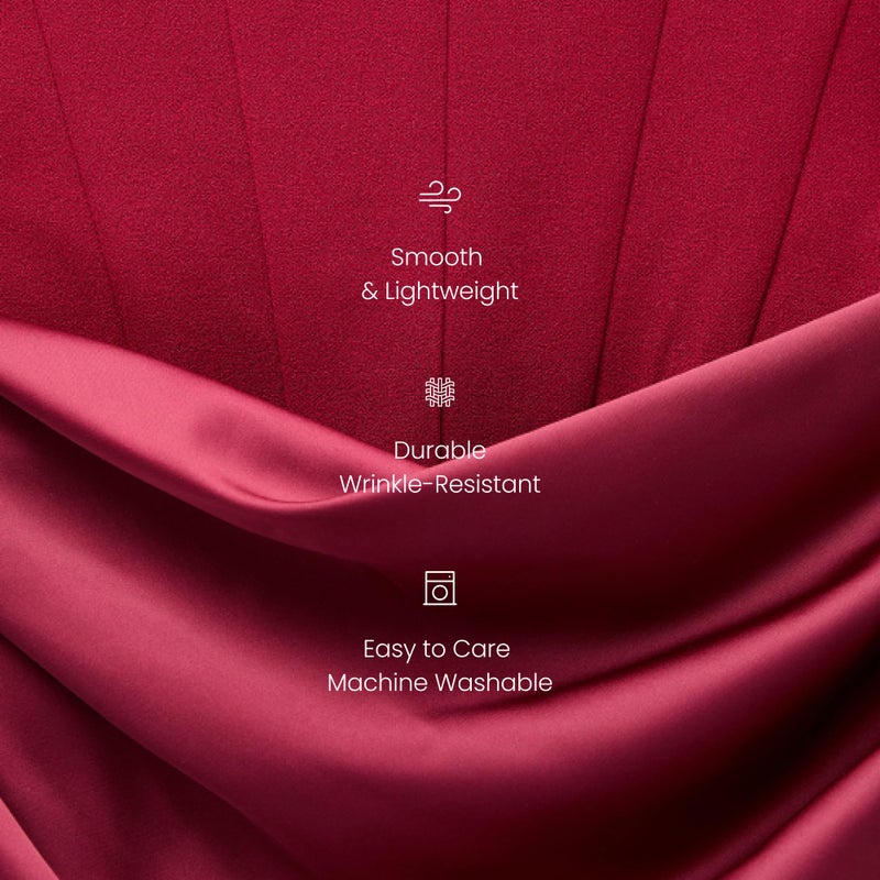 Lulus Tarni Strapless Drape Front Midi Dress Womenâ€™s Satin Corset-Style Cocktail Dress with Pleated Waist and Side Slit Chianti - Image 3