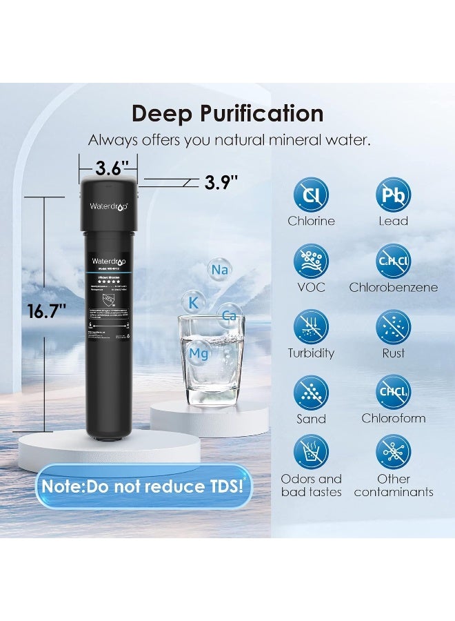 Waterdrop 15UA Under Sink Water Filter System Reduces Lead Chlorine Bad Taste Odor Under Counter Water Filter Direct Connect to Kitchen Faucet NSFANSI 42 Certified 16000 Gallons USA Tech - Image 2