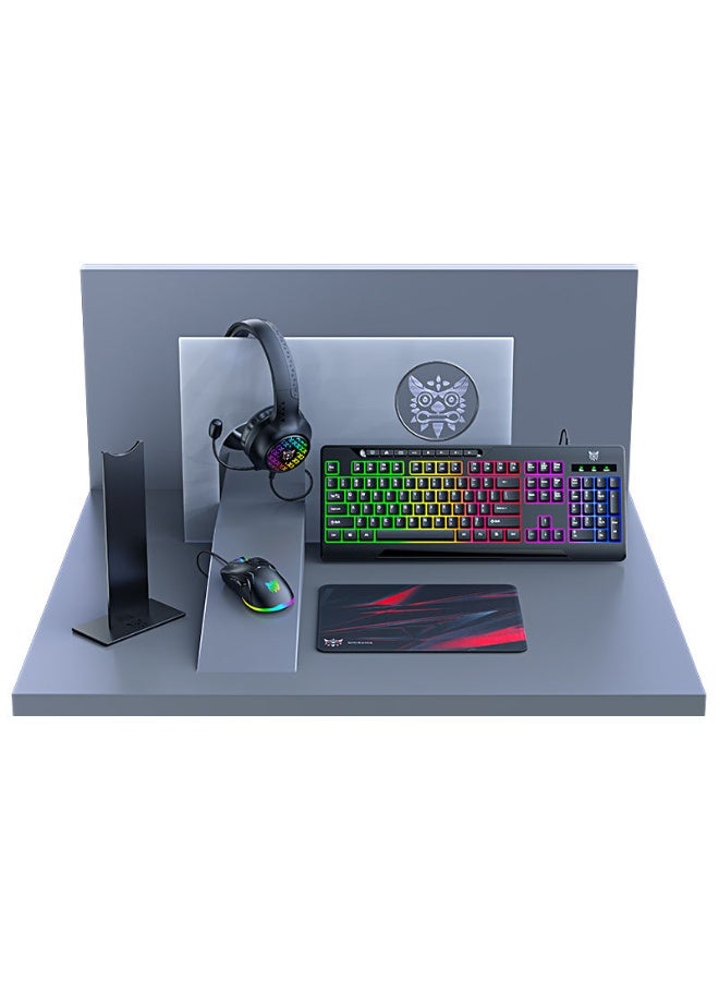 ONIKUMA TZ5006 NEW 5 in 1 Gaming Keyboard and Mouse Headset Mouse Pad Ergonomic Light Mechanical Gaming Combo Set - Image 5