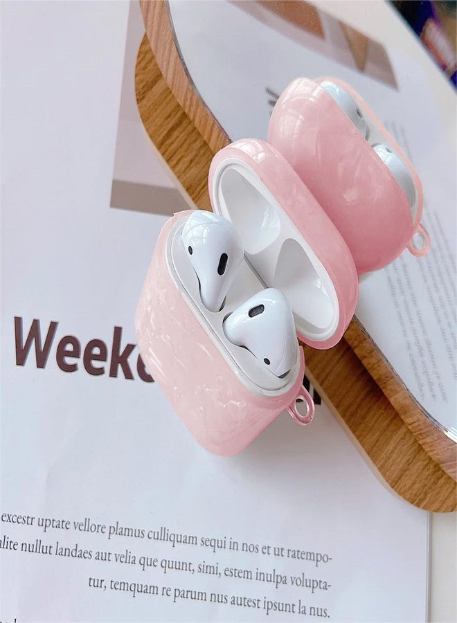Olytop for Cute Glitter Airpods 2/1 Gen Case with Cleaner Pen,Shell Pattern Airpods 2nd/1st Generation Cover Protective Skin Girl Women with Luxury Pearl Keychain for Apple iPod 2nd/1st Gen - Pink - Image 4