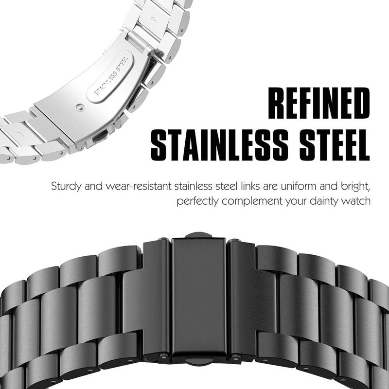 MoKo Band Compatible with Garmin Fenix 766 Pro55 PlusEpix Gen 2Forerunner 945935Approach S62S60Quatix 6Instinct 2MARQ 22mm Quick Fit Stainless Steel Metal Replacement Watch Band Black - Image 2