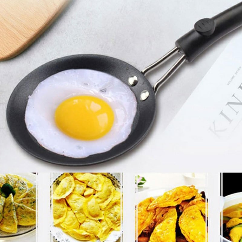 مقلاة أومليت صغيرة غير لاصقة مقاس 12 سم مع مقبض بلاستيكي لطهي فطائر البيض - Image 5
