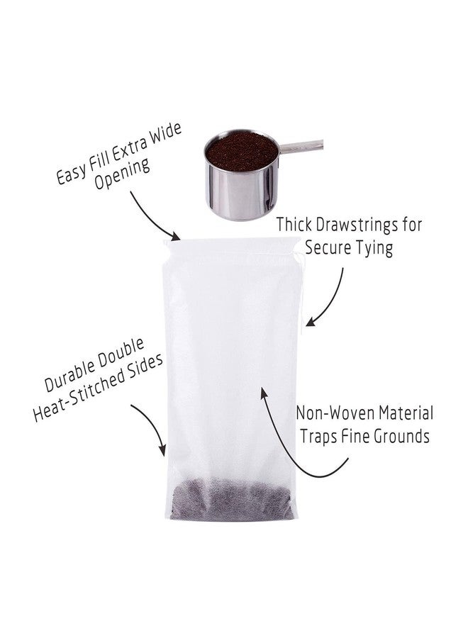 Hogurity 60PCS No Mess Cold Brew Bags, Cold Brew Coffee Filters 6”x 10” Disposable French Press Filter Bags Fine Mesh Brewing Bag with Drawstring for Iced Coffee Maker Hot Tea in Mason Jar or Pitcher - Image 5