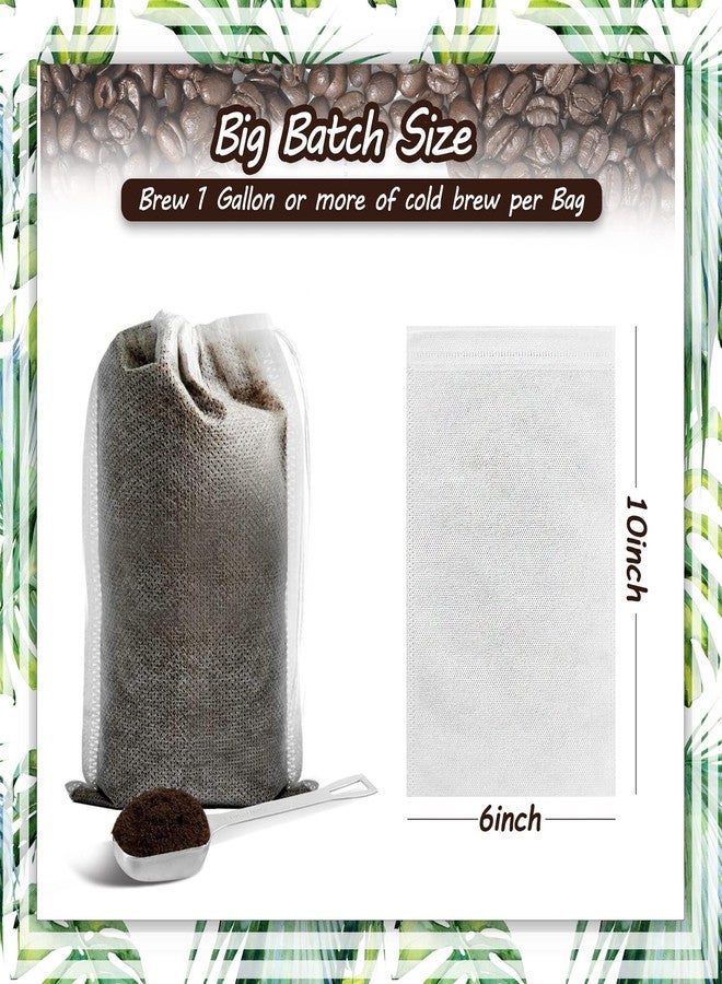 Hogurity 60PCS No Mess Cold Brew Bags, Cold Brew Coffee Filters 6”x 10” Disposable French Press Filter Bags Fine Mesh Brewing Bag with Drawstring for Iced Coffee Maker Hot Tea in Mason Jar or Pitcher - Image 2