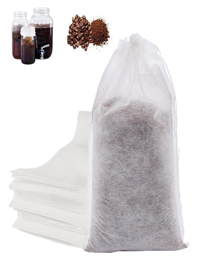 Hogurity 60PCS No Mess Cold Brew Bags, Cold Brew Coffee Filters 6”x 10” Disposable French Press Filter Bags Fine Mesh Brewing Bag with Drawstring for Iced Coffee Maker Hot Tea in Mason Jar or Pitcher - Image 1