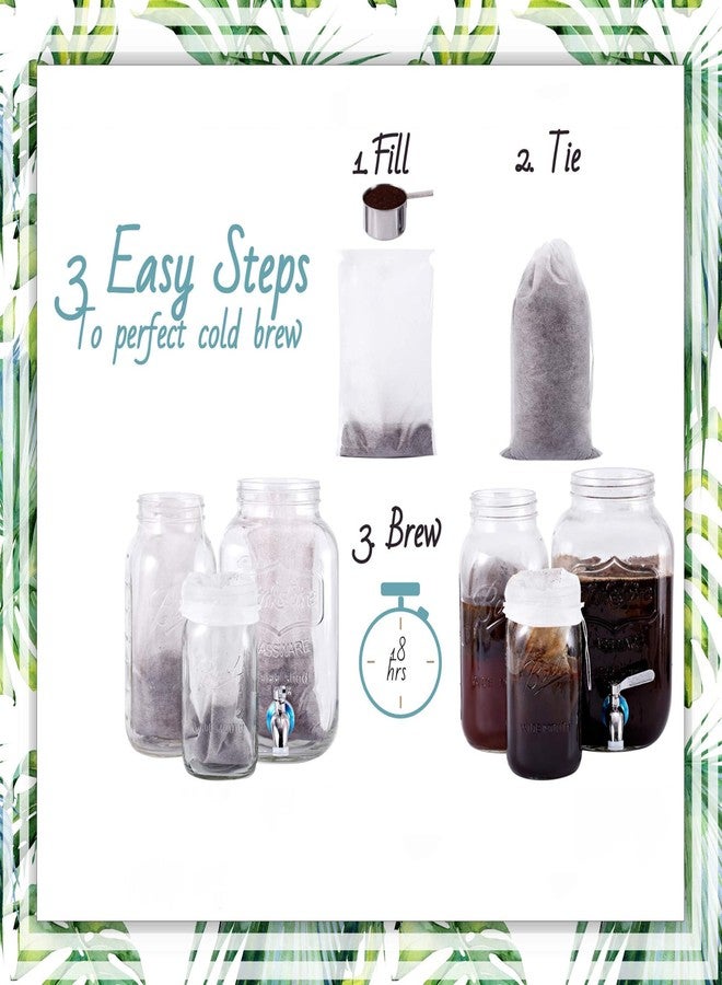 Hogurity 60PCS No Mess Cold Brew Bags, Cold Brew Coffee Filters 6”x 10” Disposable French Press Filter Bags Fine Mesh Brewing Bag with Drawstring for Iced Coffee Maker Hot Tea in Mason Jar or Pitcher - Image 3