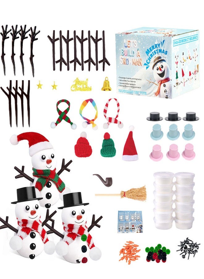 وهاواي 12 Pack Build a Snowman Kit, Molding Clay Snowman DIY Kit, Christmas Stocking Stuffers, Christmas Crafts Xmas Gift Perfect for Winter Holiday Parties 131PCS - Image 1