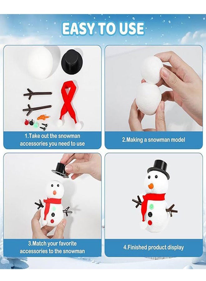 وهاواي 12 Pack Build a Snowman Kit, Molding Clay Snowman DIY Kit, Christmas Stocking Stuffers, Christmas Crafts Xmas Gift Perfect for Winter Holiday Parties 131PCS - Image 3