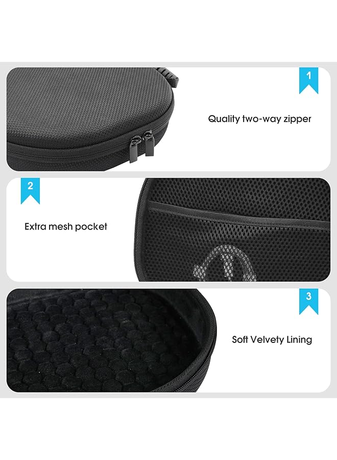 Procases Hard Case For New Airpods Max Travel Carrying Headphone Case With Silicone Earpad Cover & Mesh Pocket Airpods Max Protective Portable Storage Bag Black - Image 3