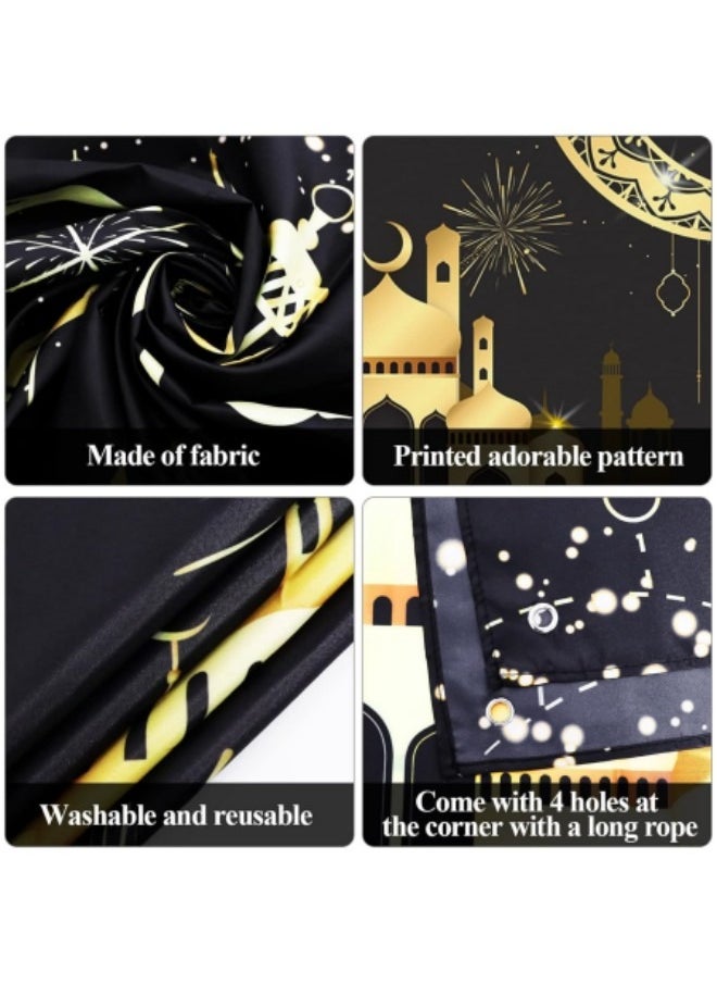 GGEROU - Ramadan Backdrop Decorations,Eid Mubarak Banner,Eid Mubarak Photo Background,Eid Mubarak Festival Party Decorations,Ramadan Kareem Indoor Outdoor Photo Booth Props 180 * 115cm - Image 1