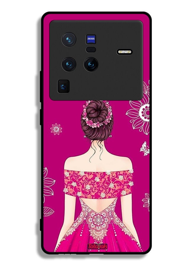 Tolwak Vivo X80 Pro Protective Case Cover Girl And Flowers Art - Image 2