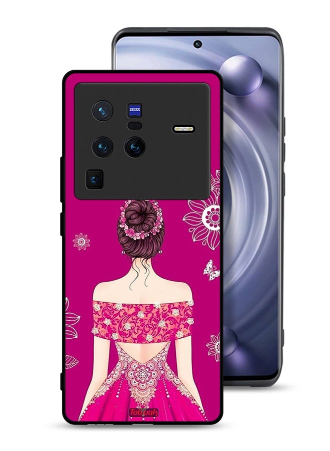 Tolwak Vivo X80 Pro Protective Case Cover Girl And Flowers Art - Image 1