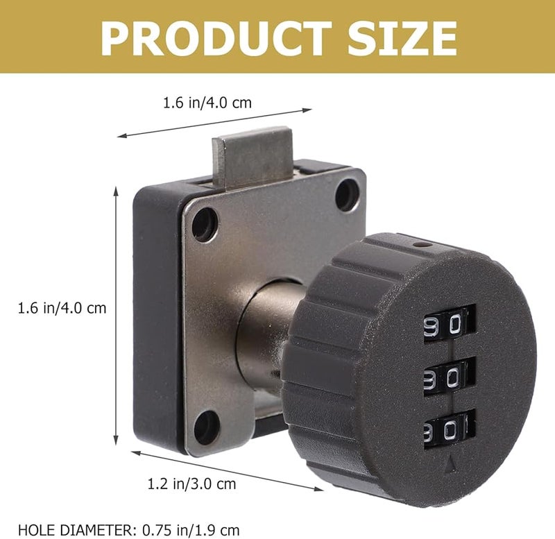 Tehaux 4 Digit Combination Lock for Locker Desk Drawer Mailbox Gym Office School Privacy - Image 3