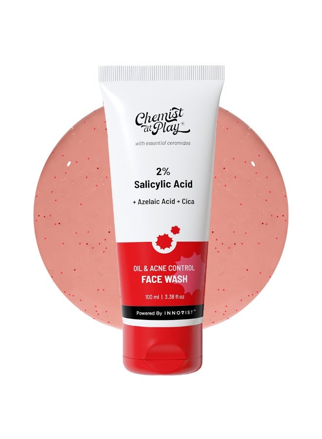 Chemist at Play 2% Salicylic Acid Face Wash For Oily Skin with Niacinamide | Prevents Acne & Removes Excess Oil | Sulphate Free, Anti Acne Face Cleanser | For Men & Women | 100 ml - Image 1