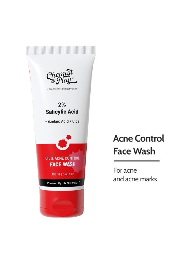 Chemist at Play 2% Salicylic Acid Face Wash For Oily Skin with Niacinamide | Prevents Acne & Removes Excess Oil | Sulphate Free, Anti Acne Face Cleanser | For Men & Women | 100 ml - Image 2