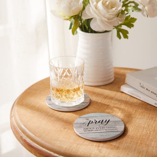 Hoomey Coasters for Drinks with Bible Verses, Set of 6 Absorbent Drinks Coasters with Holder, Christian Gifts - Image 4