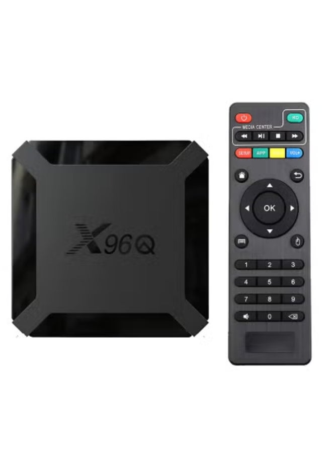 Generic X96Q Android 10.0 Smart TV Box – Allwinner H313 Quad-Core Media Player V7545EU-8G_P | 4K UHD HDMI Output, High-Speed Wi-Fi, LAN, USB Connectivity | Black Android Set-Top Box for Netflix, YouTube, IPTV, Gaming, and Home Entertainment | Easy Plug-and-Play Setup  - Image 1