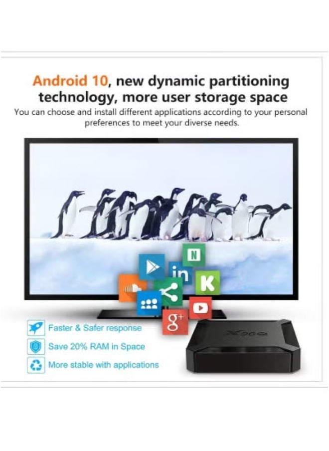 Generic X96Q Android 10.0 Smart TV Box – Allwinner H313 Quad-Core Media Player V7545EU-8G_P | 4K UHD HDMI Output, High-Speed Wi-Fi, LAN, USB Connectivity | Black Android Set-Top Box for Netflix, YouTube, IPTV, Gaming, and Home Entertainment | Easy Plug-and-Play Setup  - Image 2